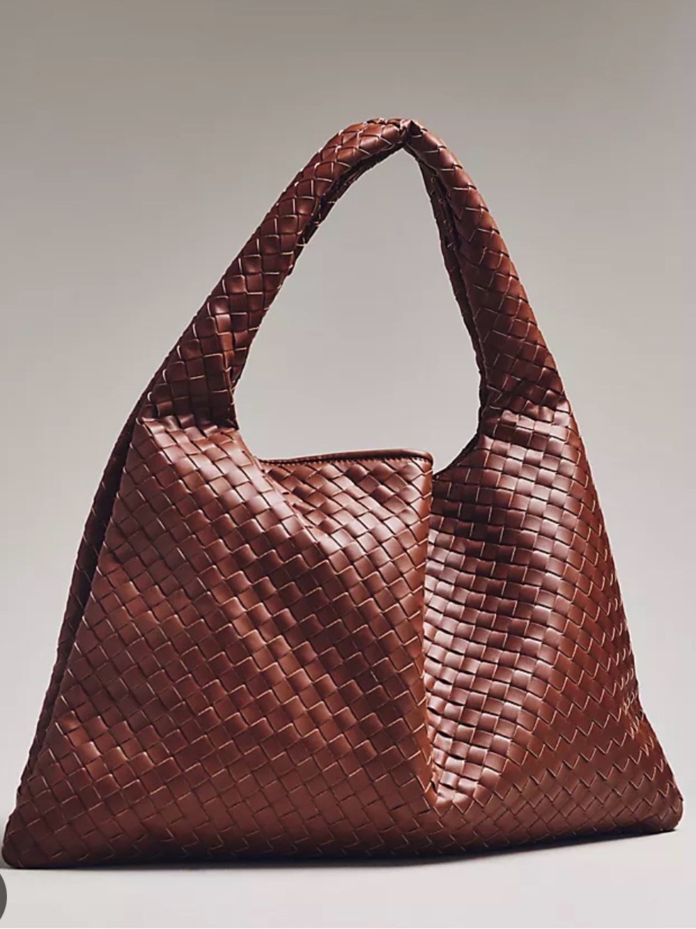 Woven Leather Hobo Bag in Brown - Anthropologie